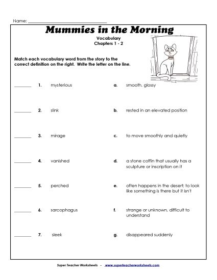 Chapters 1-2 - Vocabulary for Chapters 1-2 (Printable PDF Worksheet)