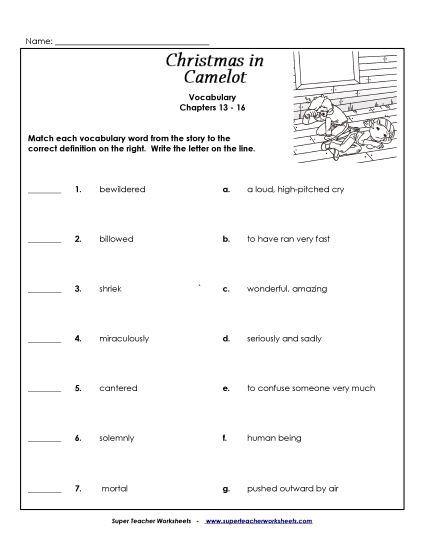 Chapters 13-16 - Vocabulary for Chapters 13-16 (Printable PDF Worksheet)