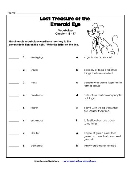 Chapters 13-17 - Vocabulary for Chapters 13-17 (Printable PDF Worksheet)