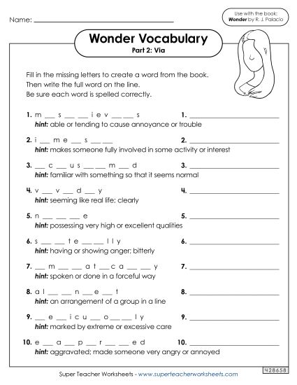 Part 2 - Via - Vocabulary for Part 2  (Printable PDF Worksheet)