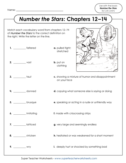 Chapters 12–14 - Vocabulary Matching for Chapters 12–14 (Printable PDF Worksheet)