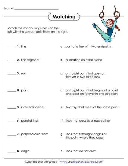 Vocabulary Matching (Printable PDF Worksheet)
