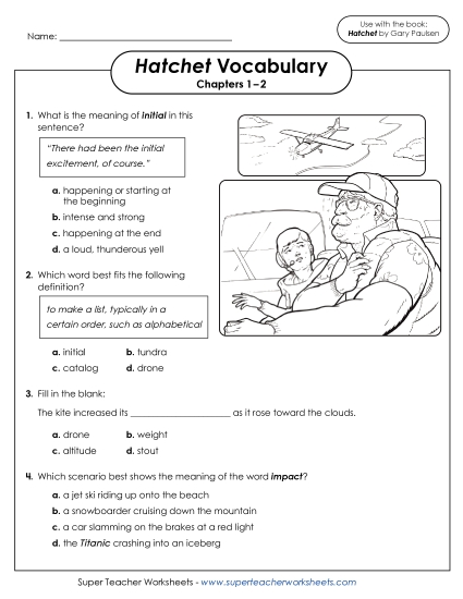 Chapters 1–2 - Vocabulary Questions: Chapters 1–2 (Printable PDF Worksheet)