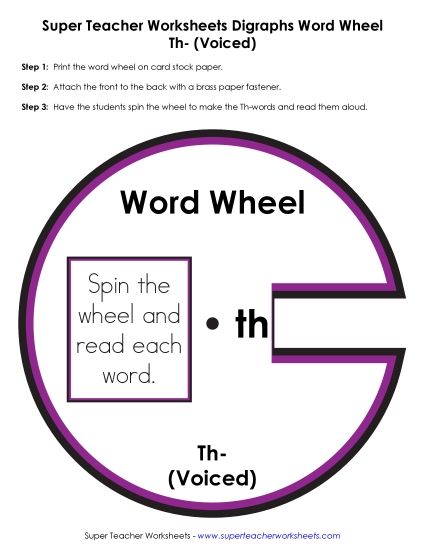 Voiced Th -  Word Wheel (Printable PDF Worksheet)