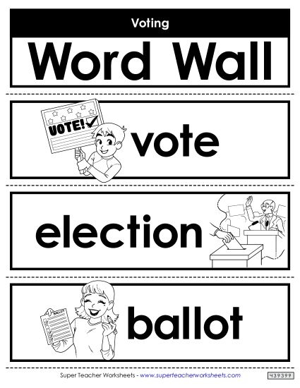 Classroom Activities - Voting Word Wall  (Printable PDF Worksheet)