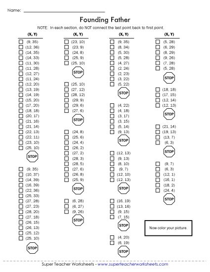 30x40 Grid: Intermediate - Washington Mystery Graph (Printable PDF Worksheet)
