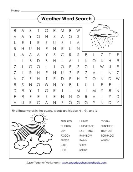 Intermediate (Grades 3-6) - Weather (Printable PDF Worksheet)