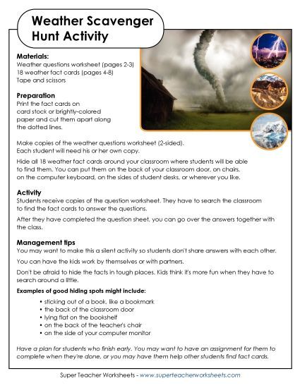 Weather Scavenger Hunt (Printable PDF Worksheet)