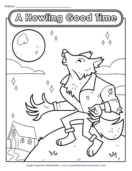 Advanced Pictures (For Older Children) - Werewolf: A Howling Good Time (Printable PDF Worksheet)
