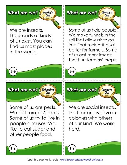 Puzzles - What Are We? Challenge (Ants) (Printable PDF Worksheet)