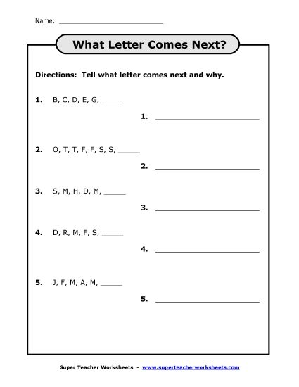 Word Challenges - What Letter Comes Next? (Very Hard) (Printable PDF Worksheet)