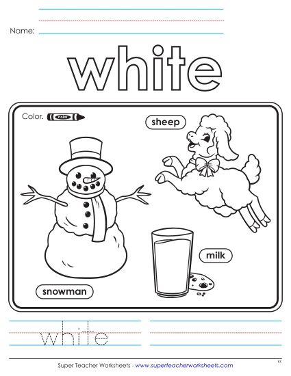 White - White Things (Printable PDF Worksheet)