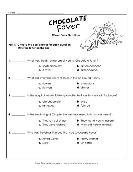 Whole Book - Whole Book Questions (Printable PDF Worksheet)