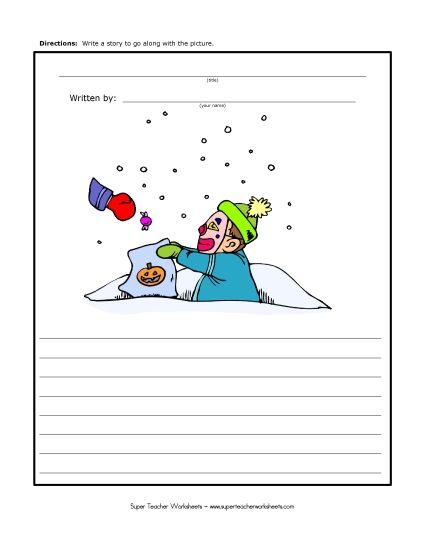 Winter Writing - Winter Trick-or-Treat (Color) (Printable PDF Worksheet)