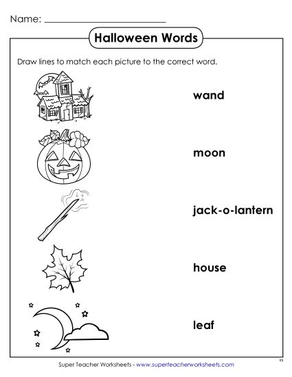 Phonics Worksheets - Word-Picture Match (Printable PDF Worksheet)