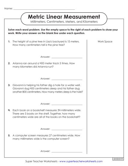 Mixed-Unit Measuring and Converting - Word Problems: Converting Metric Units (Printable PDF Worksheet)