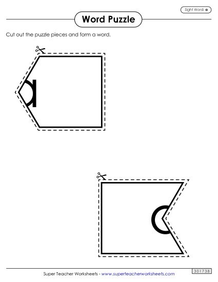 Word Puzzle: A (Printable PDF Worksheet)