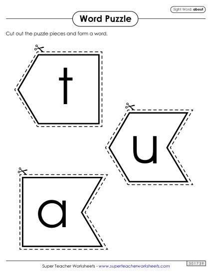 Word Puzzle: About (Printable PDF Worksheet)
