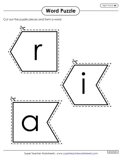 Word Puzzle: Air (Printable PDF Worksheet)