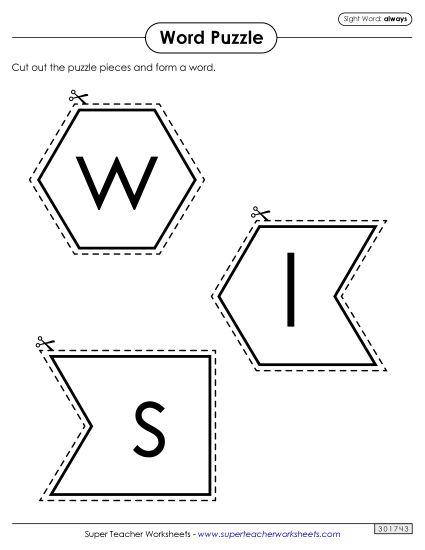 Word Puzzle: Always (Printable PDF Worksheet)