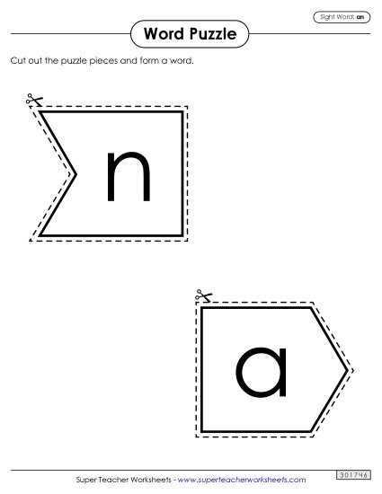 Word Puzzle: An (Printable PDF Worksheet)
