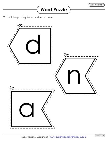 Word Puzzle: And (Printable PDF Worksheet)