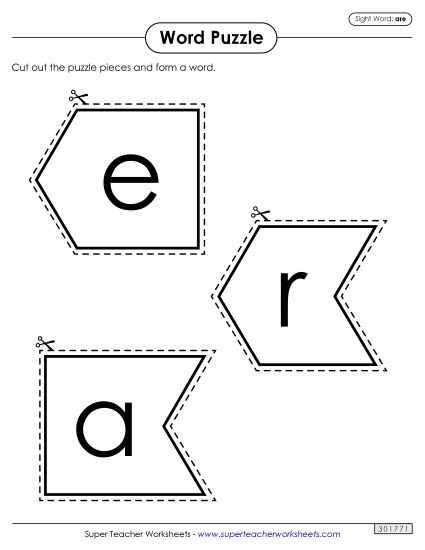 Word Puzzle: Are (Printable PDF Worksheet)