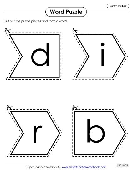 Word Puzzle: Bird (Printable PDF Worksheet)