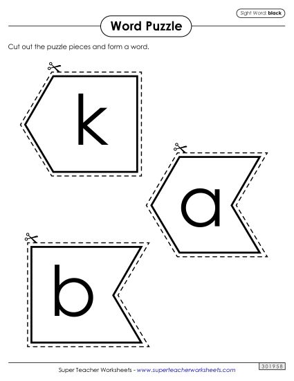 Word Puzzle: Black (Printable PDF Worksheet)