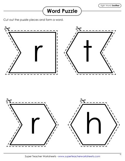 Word Puzzle: Brother (Printable PDF Worksheet)