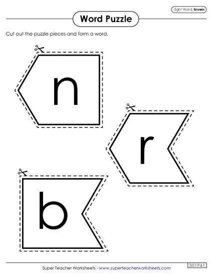 Word Puzzle: Brown (Printable PDF Worksheet)