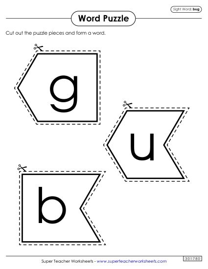 Word Puzzle: Bug (Printable PDF Worksheet)