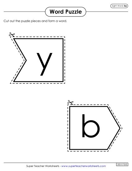 Word Puzzle: By (Printable PDF Worksheet)