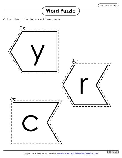 Word Puzzle: Carry (Printable PDF Worksheet)