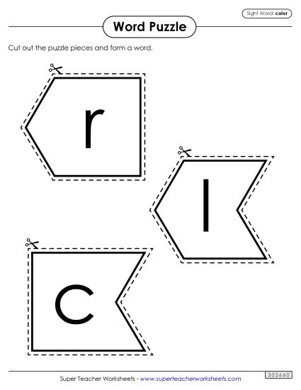 Word Puzzle: Color (Printable PDF Worksheet)