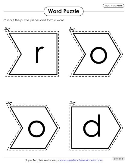 Word Puzzle: Door (Printable PDF Worksheet)