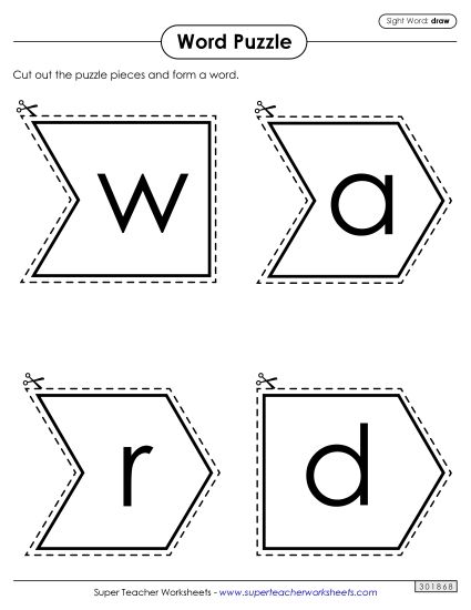 Word Puzzle: Draw (Printable PDF Worksheet)