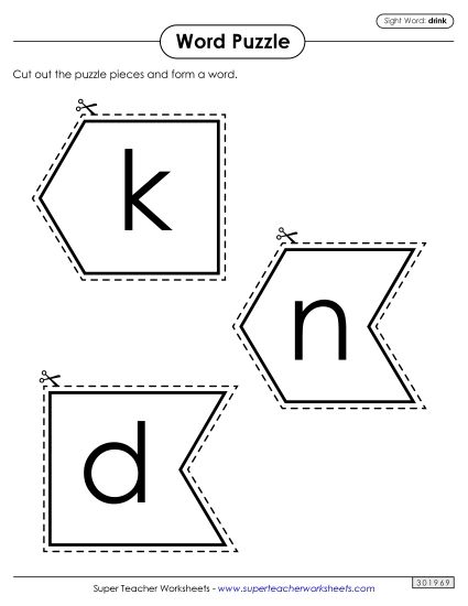 Word Puzzle: Drink (Printable PDF Worksheet)