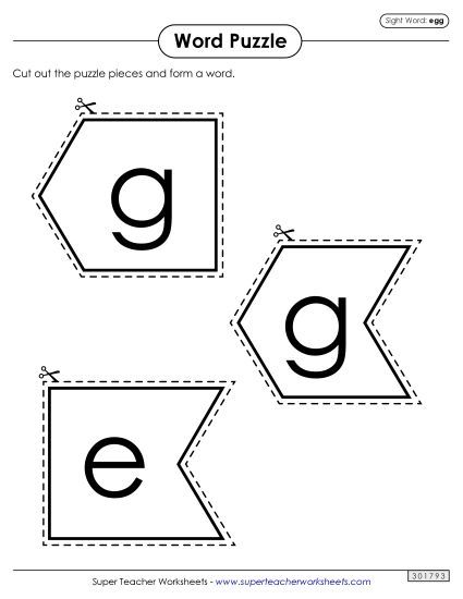 Word Puzzle: Egg (Printable PDF Worksheet)