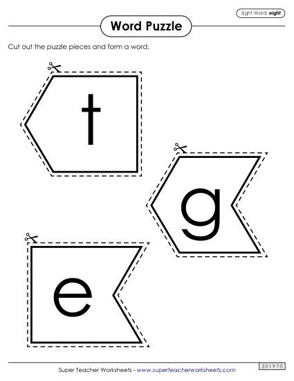 Word Puzzle: Eight (Printable PDF Worksheet)