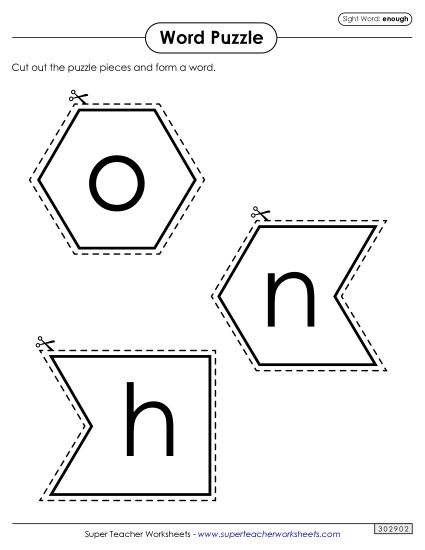 Word Puzzle: Enough (Printable PDF Worksheet)