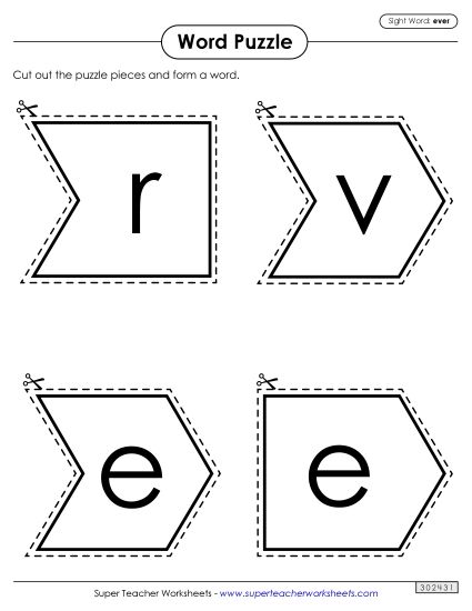 Word Puzzle: Ever (Printable PDF Worksheet)