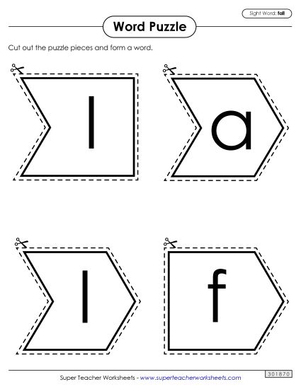 Word Puzzle: Fall (Printable PDF Worksheet)