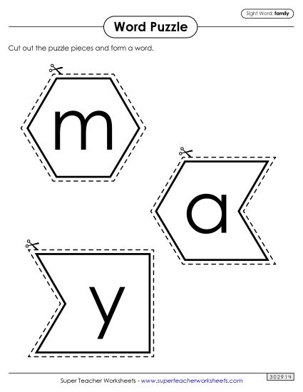 Word Puzzle: Family (Printable PDF Worksheet)