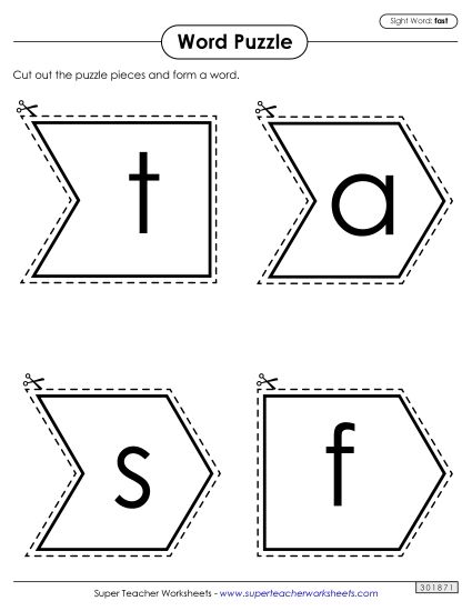 Word Puzzle: Fast (Printable PDF Worksheet)