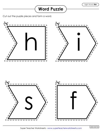 Word Puzzle: Fish (Printable PDF Worksheet)