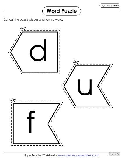 Word Puzzle: Found (Printable PDF Worksheet)
