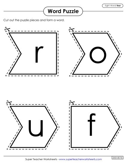 Word Puzzle: Four (Printable PDF Worksheet)