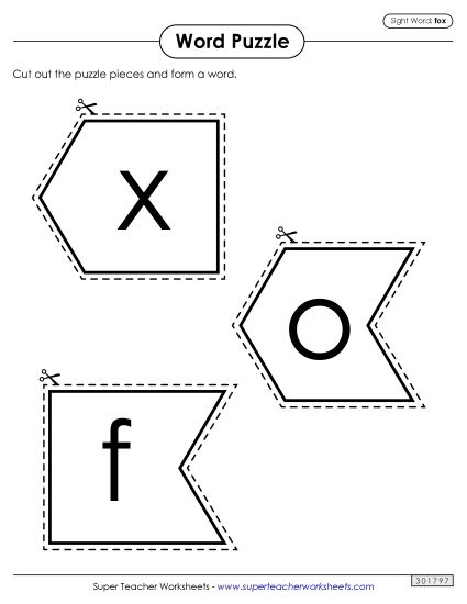 Word Puzzle: Fox (Printable PDF Worksheet)