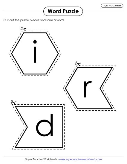 Word Puzzle: Friend (Printable PDF Worksheet)